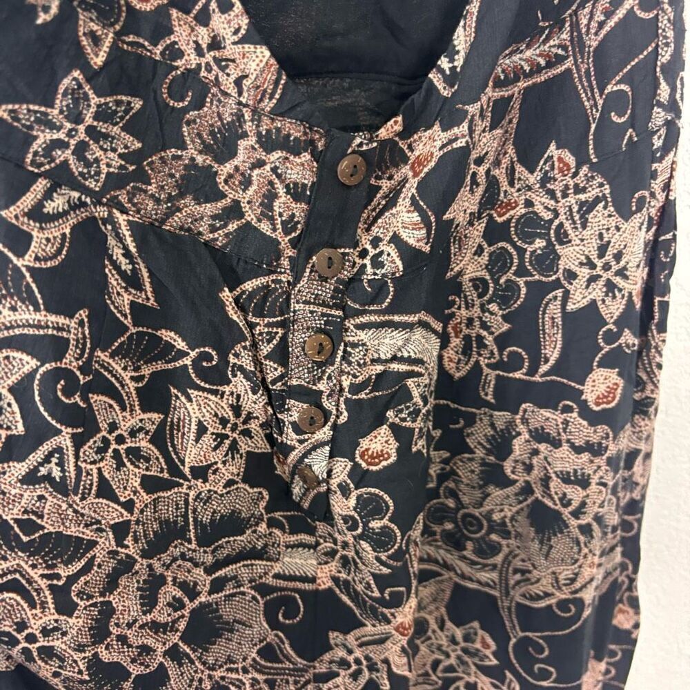 Free People Kissing Sunlight Halter Pants Jumpsuit Black w/ Brown Floral Medium - Picture 8 of 10